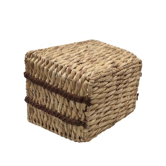 Water Hyacinth with Braided Leather Handles by Ashland